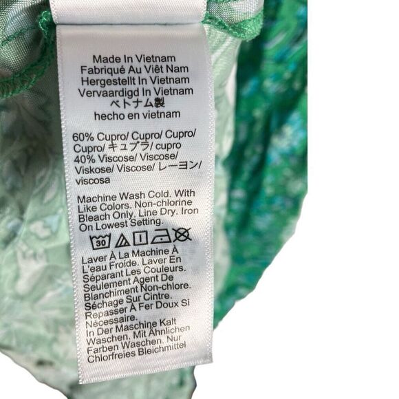 J Crew Dress WMNS 0 Green Gwyneth‎ cupro-blend slip Floral Marigold Bloom BQ357 - Picture 5 of 8